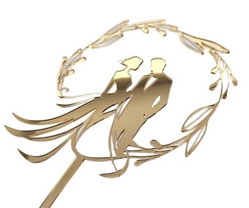 Свадебный топпер НОВАЯ ПАРА фигурка жениха и невесты на свадебный торт, золотое зеркало