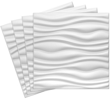 KASETONY SUFITOWE panele ścienne 3D Flow Białe 1m2