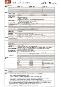 Блок питания Mean Well для светодиодов XLG-150-12-A 150 Вт 6,25 А 12 В