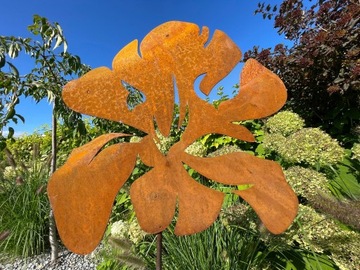 Irys kwiat ozdoba ogrodowa Rdza Industrial Corten