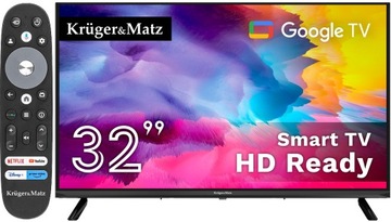 TELEWIZOR LED KRUGER MATZ 32'' SMART GOOGLE TV HDR DVB-T2 HEVC