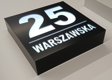 ПОДСВЕТЕННЫЙ, СВЕТЯЩИЙСЯ СВЕТОДИОДНЫЙ НОМЕР ДОМА - 30см x 30см