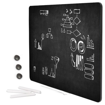 Tablica magnetyczna kredowa bezramowa czarna 200x100 cm + magnesy gratis