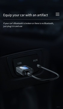 PRZENOŚNY NADAJNIK ODBIORNIK BLUETOOTH Z LCD ZASILANIE Z USB WYSYŁKA POLSKA