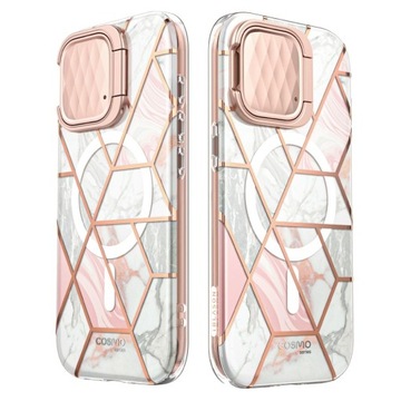 Чехол Cosmo Mag Supcase с MagSafe для iPhone 15 Pro Max - розовый мрамор