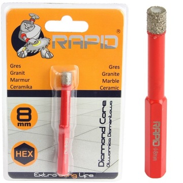 WIERTŁO DIAMENTOWE 8mm GRESU płytek OTWORNICA HEX