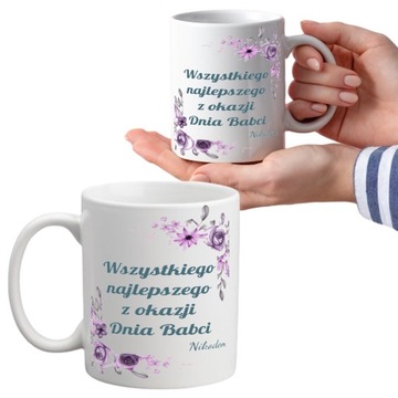 KUBEK NA DZIEŃ BABCI BABCIA Z NADRUKIEM IMIĘ PREZENT Z IMIENIEM