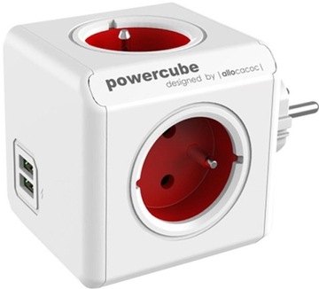 Разветвитель PowerCube Original 4 розетки 2xUSB, DesignNest (allocacoc)