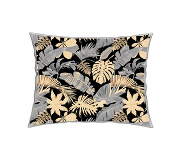 POSZEWKA NA PODUSZKĘ CZARNA ZŁOTE LIŚCIE 40x60 CM