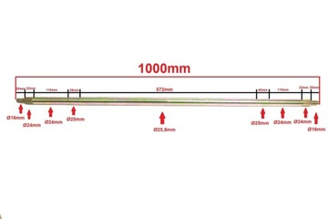 OŚKA TYŁ ATV BUGGY GOKART 1000mm KPL.