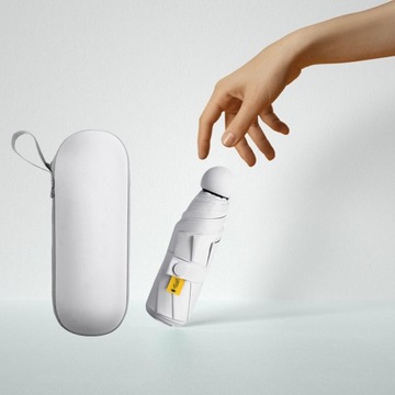 Мини-зонтики Белый дорожный зонт с футляром