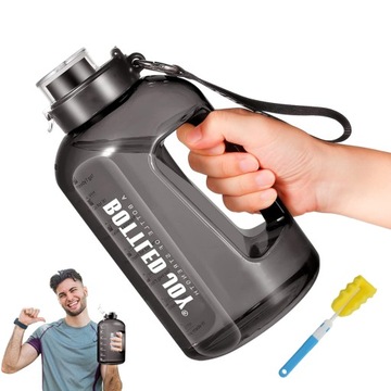 BIDON Z MOTYWACYJNĄ NA WODE SPORTOWA Z UCHWYTEM MIARKĄ DUŻY 1.5L BOTTLEDJOY