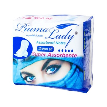 Podpaski na noc ze skrzydełkami Piuma Lady 12 szt.