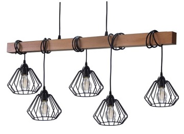 LAMPA WISZĄCA/SUFITOWA 025-5 DREWNO LED LOFT DR.M