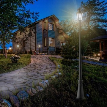 LATARNIA LED LAMPA OGRODOWA ZEWNĘTRZNA IP44 STOJĄCA 229CM