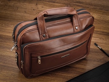 КОРИЧНЕВАЯ МУЖСКАЯ СУМКА OR&MI BRIEFFOLD BITCHEN BITCHIE НОУТБУК ДОКУМЕНТ А4 ECO РЕМЕНЬ