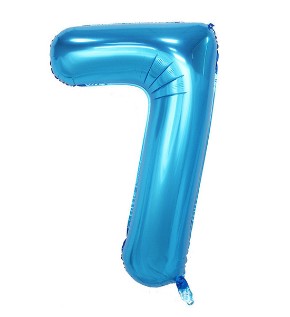 BALON FOLIOWY CYFERKA CYFRA 7 NIEBIESK GIGANT 80CM
