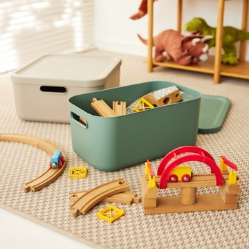 Pudełko na akcesoria Rotho Albula Light 12l zielony