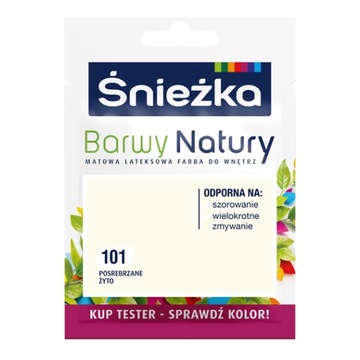 Śnieżka Barwy Natury Lateksowa Farba TESTER posrebrzane żyto 101 25ML