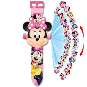 MYSZKA MINNIE ZEGAREK CYFROWY 3D Z PROJEKOTOREM ZEGAREK DLA DZIECI