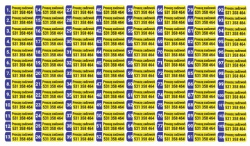 Naklejki na tipesy z numeracją GWARANCJA