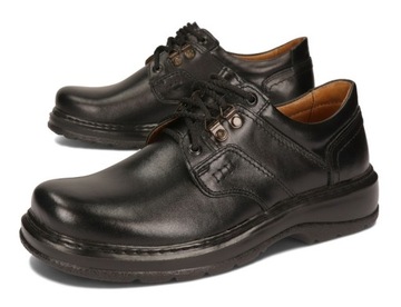 OBUWIE MĘSKIE BUTY SKÓRZANE XXL SZEROKIE CZARNY 41