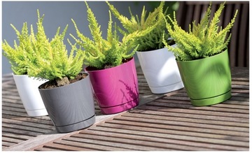 ЦВЕТОЧНЫЙ ГОРШОК С ПОДСТАВКОЙ COUBI DUOP155 ГРАФИТ