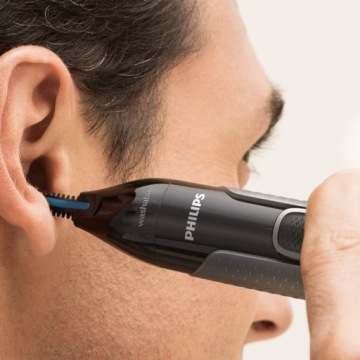 ТРИМЕР ДЛЯ НОСА, БРОВЕЙ, УШЕЙ PHILIPS, МОЩНАЯ БРИТЬВА + 2 ВНИМАНИЯ, ЧЕХОЛ, АККУМУЛЯТОР