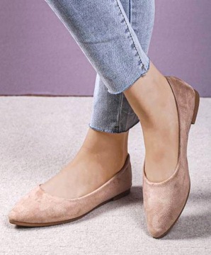 БАЛЕТКИ ЗАМШЕВЫЕ БАЛЕТКИ КОЖАНАЯ Стелька БЕЖЕВЫЙ Размер 37