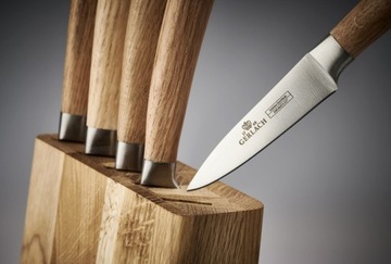 ГЕРЛАХ НАБОР ИЗ 5 НОЖЕЙ В НАТУРАЛЬНОМ ДЕРЕВЯННОМ БЛОКЕ