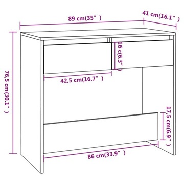 Консоль vidaXL Дуб Коричневый 89x41x76,5 см