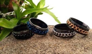 Кольцо с печаткой, обручальное кольцо, нержавеющая сталь, цепочка