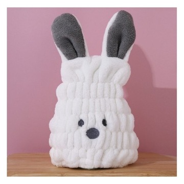 Быстросохнущее полотенце-тюрбан для волос - белый кролик REC55WZ1