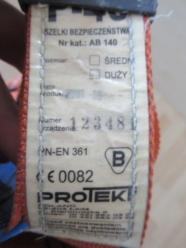 Zestaw asekuracyjny szelki PROTEKT BASIC 2S r.M-XL