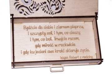 Kartka PUDEŁKO NA PIENIĄDZE PREZENT ŚLUB WESELE AŻUROWE Prezent