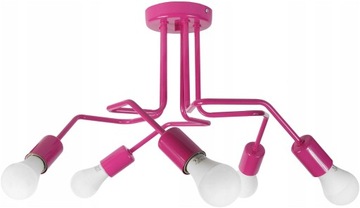 LAMPA SUFITOWA DLA DZIECI RÓŻOWA WISZĄCA ŻYRANDOL DLA DZIECI LED LOFT E27
