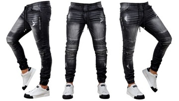 MP0077 р. L Джинсы с манжетами МУЖСКИЕ ДЖОГГЕРЫ