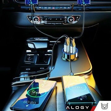 АВТОМОБИЛЬНОЕ ЗАРЯДНОЕ УСТРОЙСТВО 4X USB QC 3.0 + USB C PD 20 Вт БЫСТРО МОЩНОЕ ДЛЯ ВАШЕГО ТЕЛЕФОНА