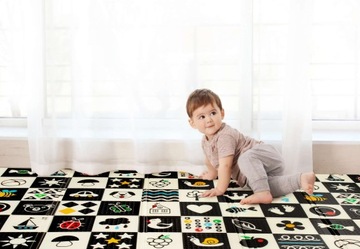 ОБУЧАЮЩИЙ КОВРИК ИЗ ПЕНЫ, ДВУХСТОРОННИЙ, КОНТРАСТ, АЛФАВИТ, СКЛАДНОЙ + СУМКА