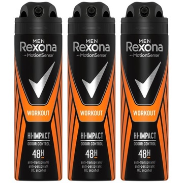 REXONA MEN Workout antyperspirant w sprayu 3x150ml