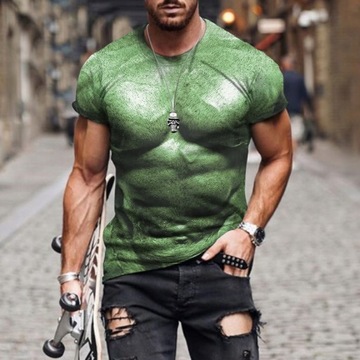 T-Shirt Męskie koszulki z nadrukiem mięśni dzieln