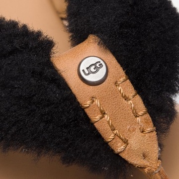 UGG japonki skóra futro czarne r. 36