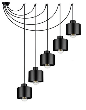 LAMPA WISZĄCA/SUFITOWA LED LOFT PAJĄK5 KLOSZ METAL