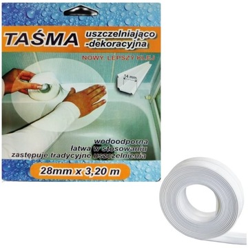 TAŚMA DO WANNY 28mm ZLEWU WANIEN WANNOWA WYKOŃCZENIOWA DEKORACYJNA TAŚMY