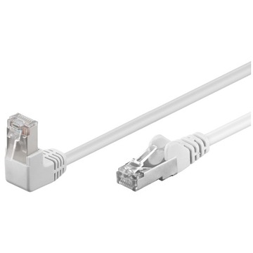 Kabel krosowy patchcord CAT 5e F/UTP kątowy 1x90° biały 2m CCA Goobay HQ