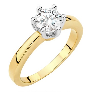 PIĘKNY ZŁOTY PIERŚCIONEK 585 z BRYLANTEM 0,70ct