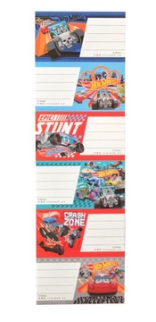 NAKLEJKI NA ZESZYT HOT WHEELS 6 SZT.