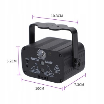 ДИСКО-ЛАЗЕРНЫЙ ПРОЕКТОР СО СВЕТОДИОДНЫМИ ПОДСВЕТКАМИ USB