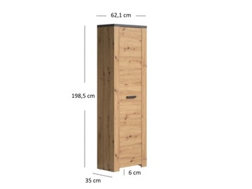 ПОЛКА ПОЛКИ ВЫСОКИЙ СТОЛБ LARA 1D ДУБ ARTISAN MATERA HALL MAFMEBLE