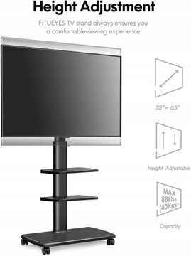 STOJAK TV 2 PÓŁKI KÓŁKA 32-60 CALI 30 KG DESIGN
